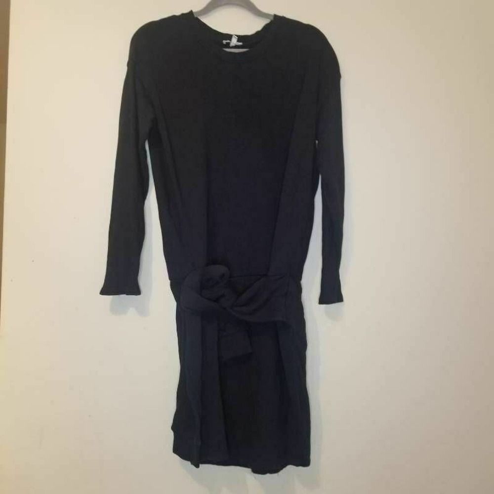 Jore Lucya Sweater Dress Black Tie Waist Cotton
